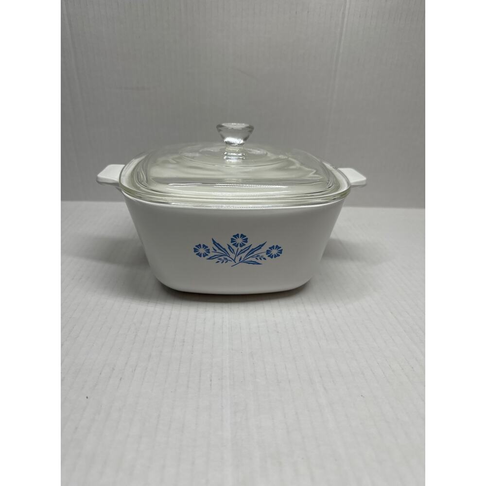 Corning Ware Blue Cornflower Square‎ Casserole P-1 3/4-B - 1 3/4 Quarts, +Lid